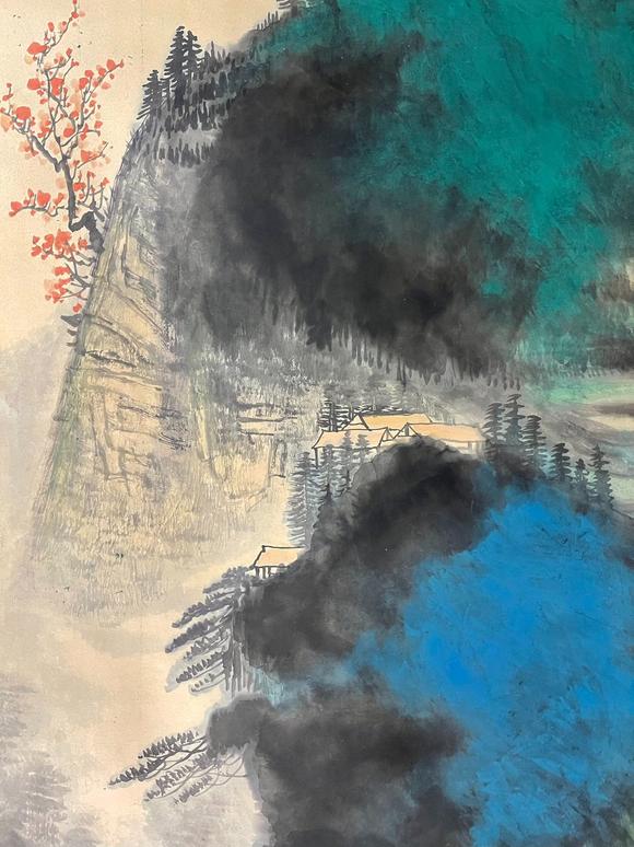 東京蕓術(shù)張大千 高山圖 立軸紙本設(shè)色