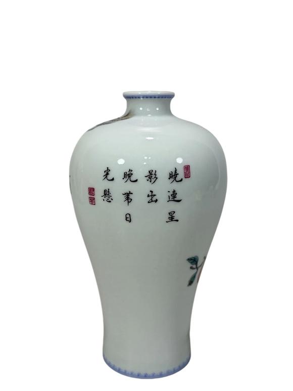東京蕓術(shù)大清雍正 事事如意花鳥題詩(shī)梅瓶