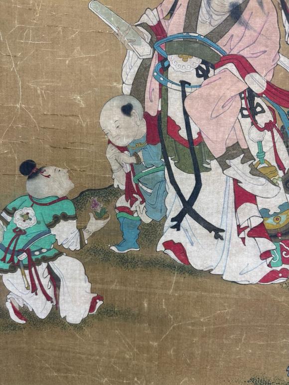 東京蕓術(shù)唐寅 多子多福圖 絹本立軸