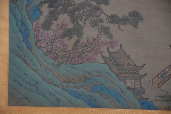 東京蕓術(shù)張擇端 云山高閣圖 立軸絹本設(shè)色