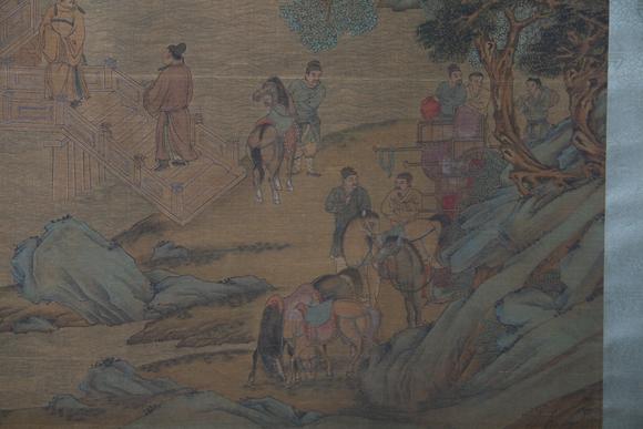 東京蕓術(shù)趙孟頫 蘭亭雅集圖 立軸絹本設(shè)色