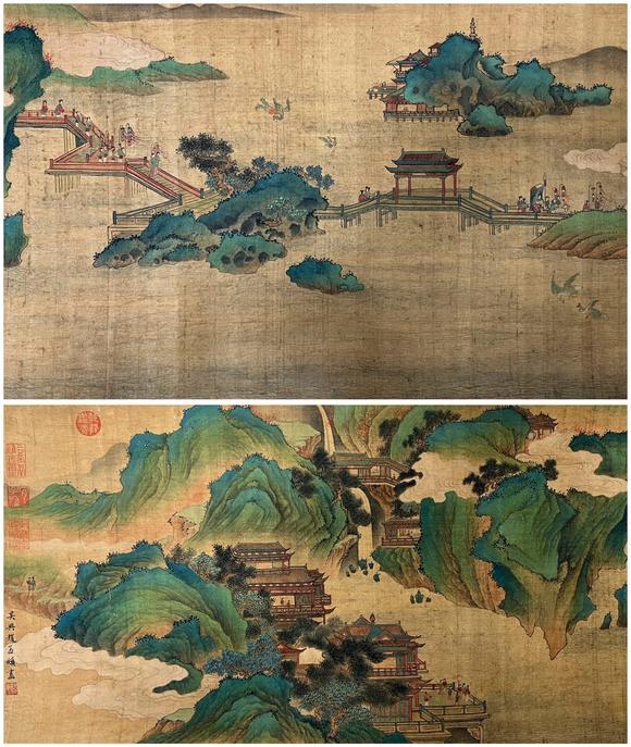 東京蕓術(shù)趙孟頫 王母宴瑤池圖卷 手卷絹本設(shè)色