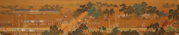 東京蕓術(shù)徐揚 清 漢宮春曉圖寶卷 絹本