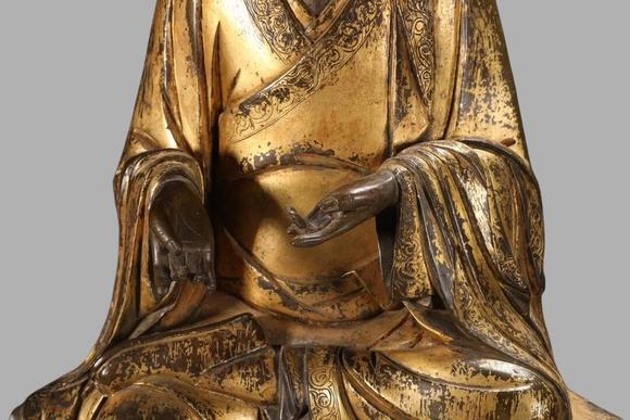 東京蕓術(shù)清 銅胎鎏金羅漢像