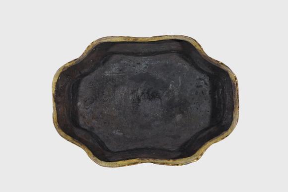 東京蕓術(shù)清 銅胎景泰藍(lán)掐絲琺瑯云蝠紋山水圓座屏