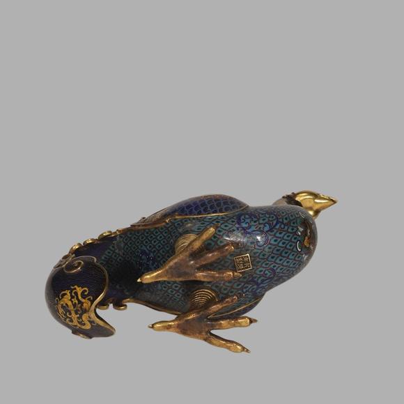 東京蕓術(shù)清 銅胎景泰藍(lán)掐絲琺瑯天雞尊