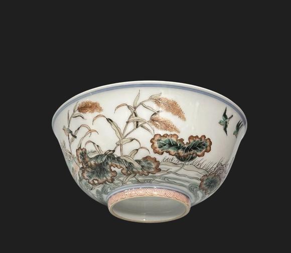 東京蕓術(shù)康熙 五彩花鳥紋碗
