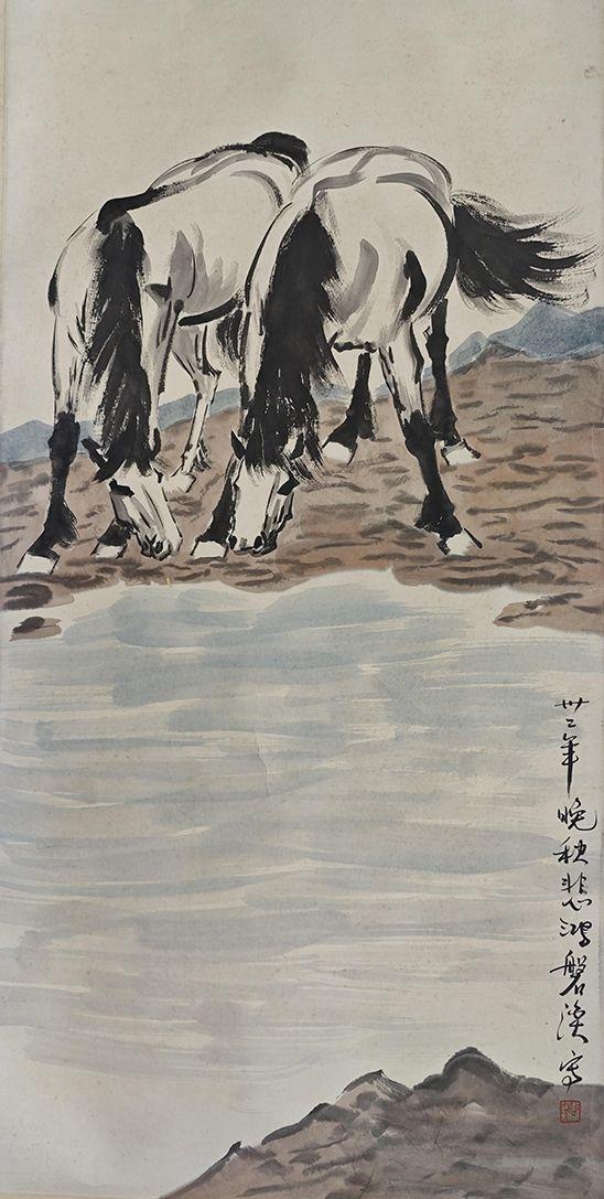 北京萬歷徐悲鴻 雙馬圖