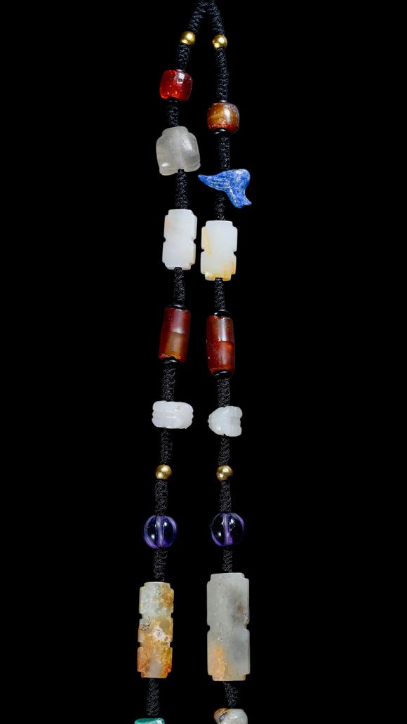 Castle AuctionA Multi-Coloured Hardstone Bead Necklace, Han, Circa 2nd C BC–2nd C AD Pr.