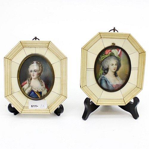 Castle Auction2 painted miniature portraits