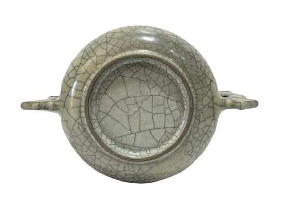Castle AuctionA Chinese Ge-glazed censor with double-handlers, Ming Dynasty Pr. 