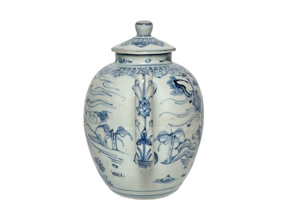 Castle AuctionA Chinese blue-and-white figurine pot, Kang Xi Pr. 