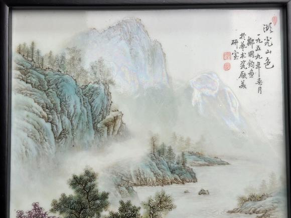 Castle AuctionA large Famille Rose porcelain plaque, 1970's.