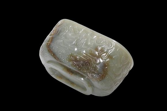 Castle AuctionA Carved Celadon Jade Censer, 17th–19th C Pr.