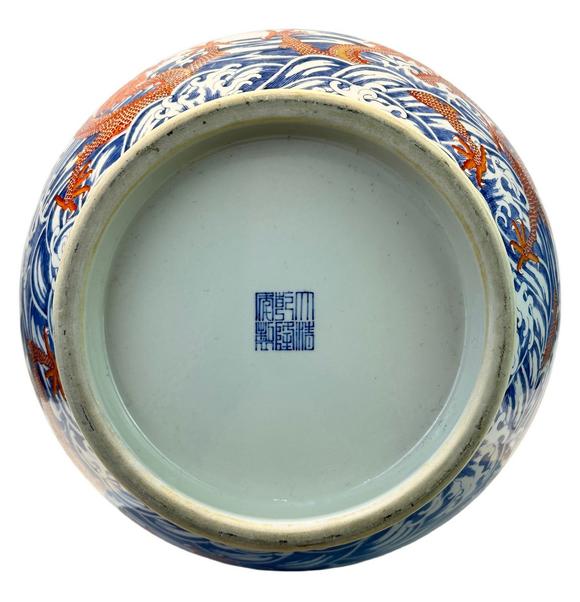 Castle AuctionAn extra large size of vase with double ears, and  cloud dragon patterns, Qian Long Pr. 