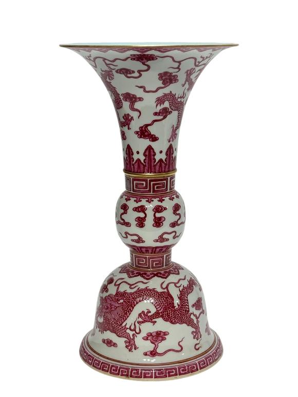 Castle AuctionA Chinese gu-type vase with dragon pattern, Qing Dynasty Pr. 
