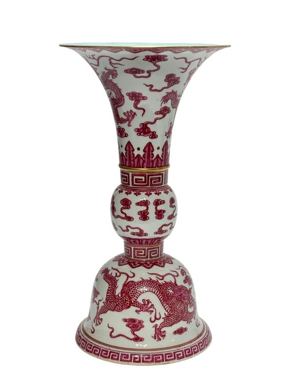 Castle AuctionA Chinese gu-type vase with dragon pattern, Qing Dynasty Pr. 