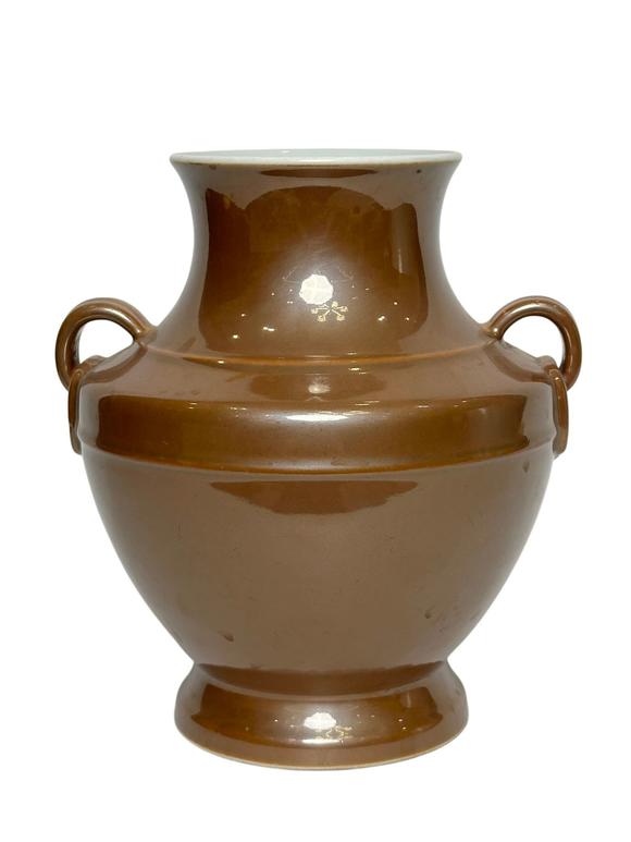 Castle AuctionA Purple colour glazed vase with double-ears, Qing Dynasty Pr. 