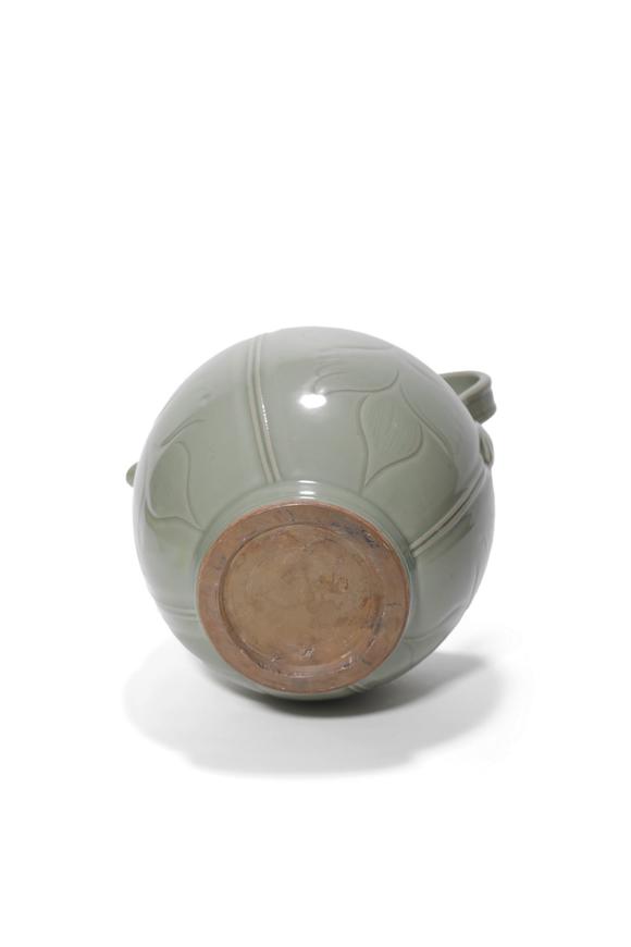 Castle AuctionA Longquan Celadon Carved Floral Ewer, 13th–14th C Pr.