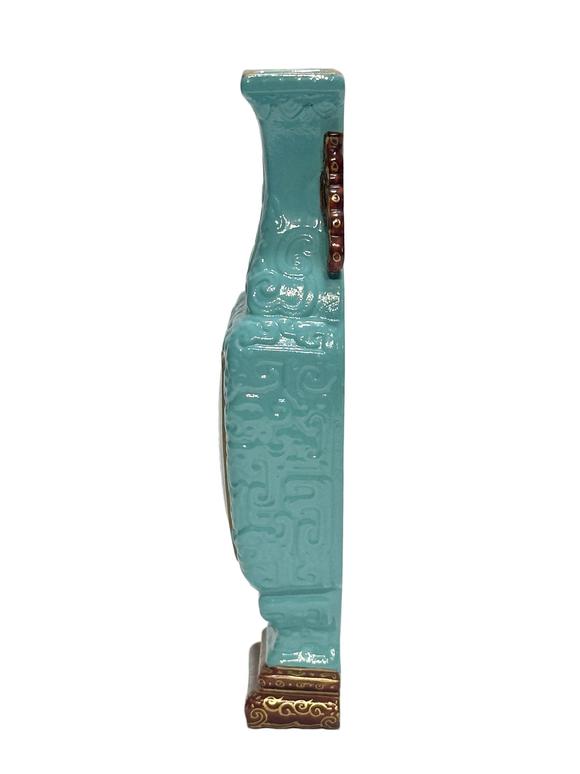 Castle AuctionA Chinese green ground wall-hanging vase, Qian Long Pr. 
