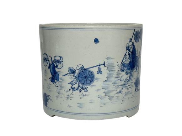 Castle AuctionA Chinese blue and white figure incense burner, Kang Xi Pr. 