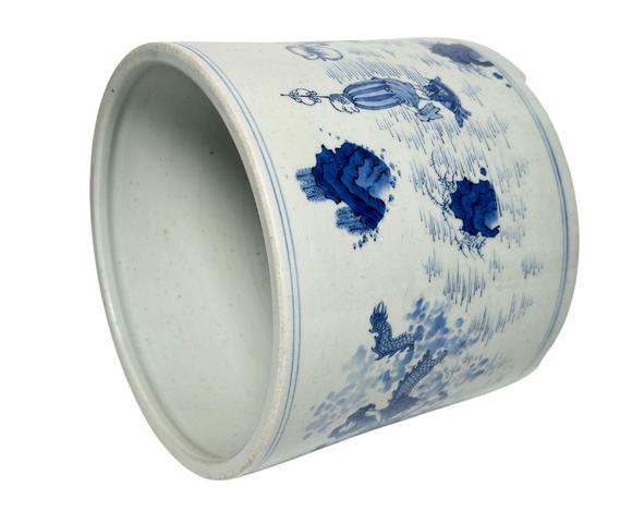Castle AuctionA Chinese blue and white figure incense burner, Kang Xi Pr. 