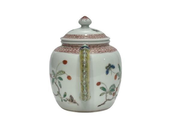 Castle AuctionA Chinese Colorful Butterfly depicted teapot, Kang Xi Pr. 