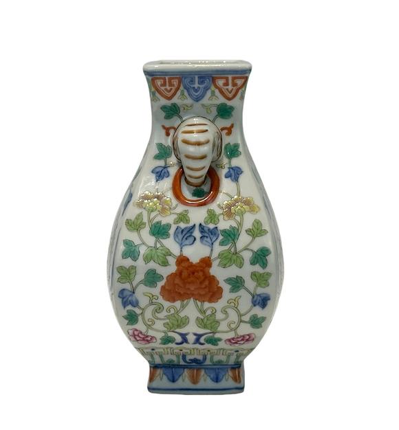 Castle AuctionA Chinese Doucai elephant-eared vase, Qing Dynasty Pr. 