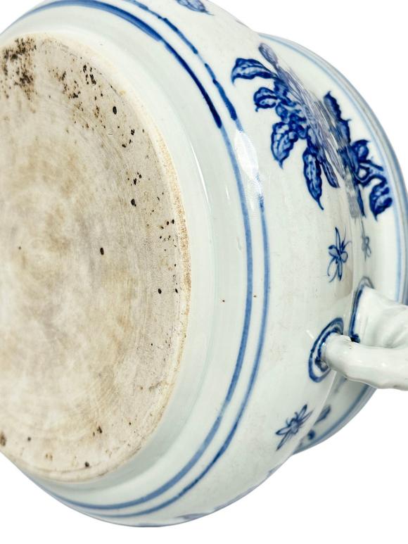Castle AuctionBlue-and-white flower-and-bird elephant-eared censor, Kang Xi Pr. 