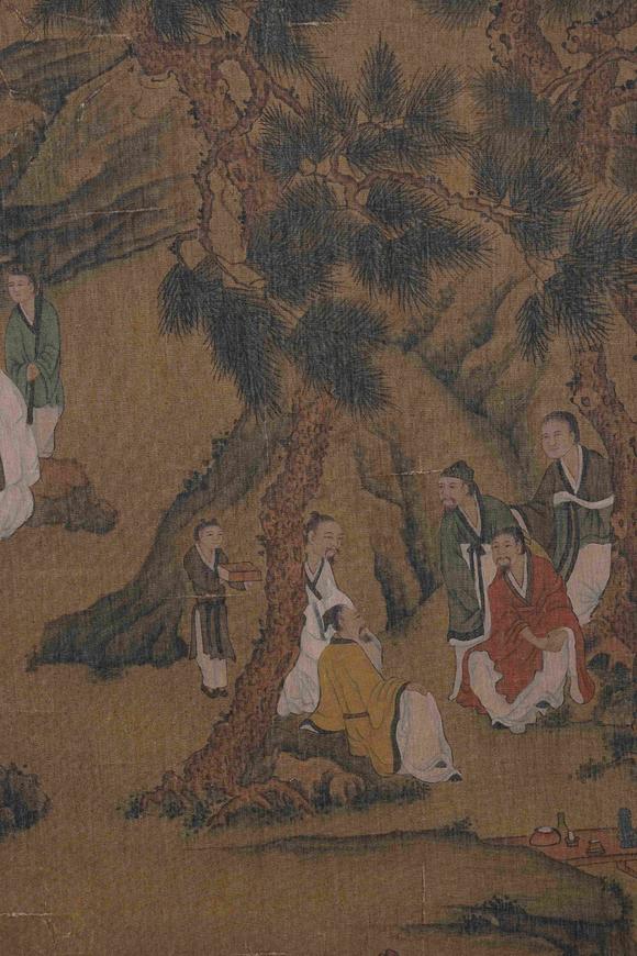 弘楊株式會(huì)社謝時(shí)臣絹本松下高仕圖畫