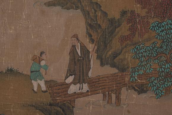 弘楊株式會(huì)社謝時(shí)臣絹本松下高仕圖畫