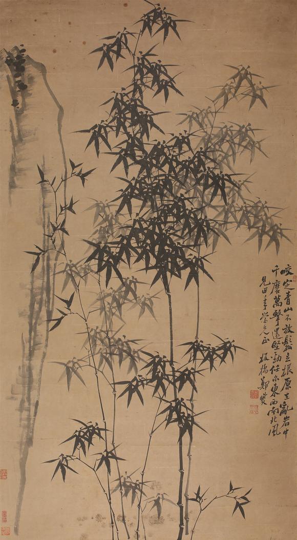 憶軒拍賣墨竹[日本回流原裝原裱]