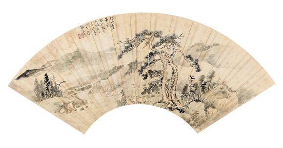 憶軒拍賣山水扇面