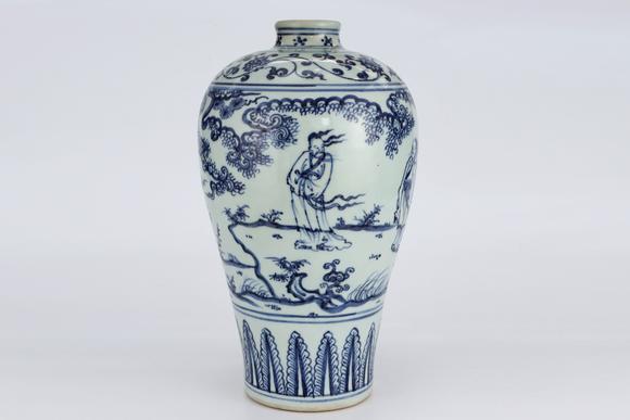 金澤美術(shù)明永樂 青花人物故事梅瓶