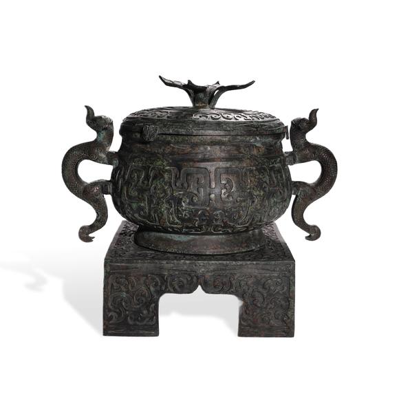 金澤美術(shù)戰(zhàn)國(guó) 云紋方座簋