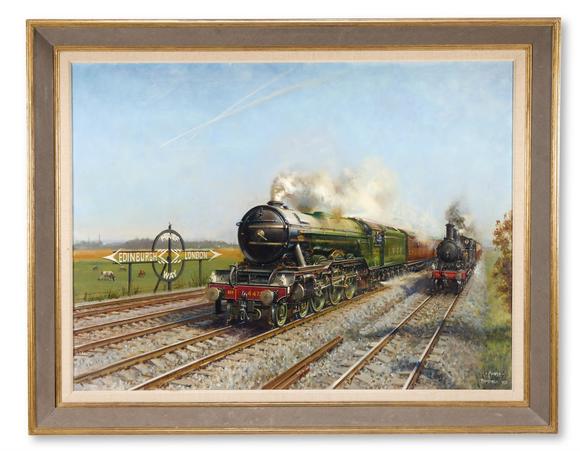 Dreweattsλ TERENCE CUNEO (BRITISH 1907-1996), THE FLYING SCOTSMAN HALF WAY ON THE EDINBURGH TO LONDON LINE