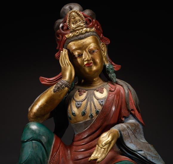 吉本株式會(huì)社清代 銅鎏金彩繪佛造像