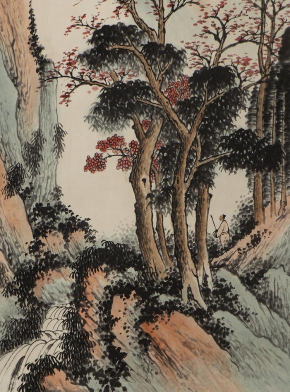 吉本株式會(huì)社啟功先生 山水圖 紙本立軸