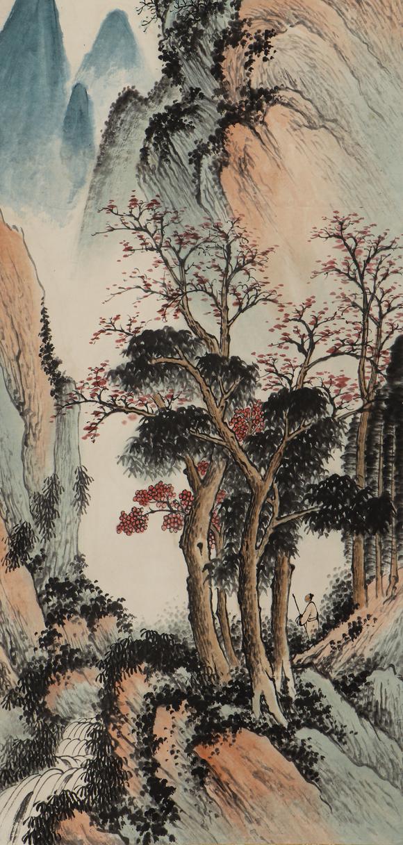 吉本株式會(huì)社啟功先生 山水圖 紙本立軸