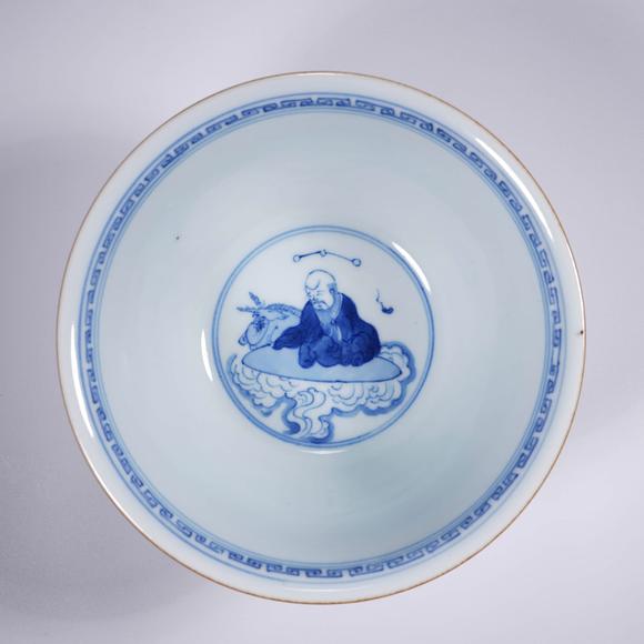 Cascade'sMing Chenghua Blue and White Character Story Poetry Bowl | 明成化 青花人物故事詩文碗