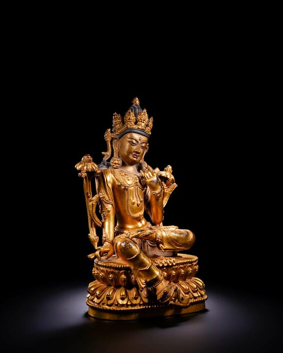Cascade'sMing bronze gilded Tara statue | 明 銅鎏金度母座像