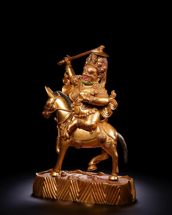 Cascade'sEight-jun God of Wealth with Clear Copper and Gold. | 清 銅鎏金八駿財(cái)神