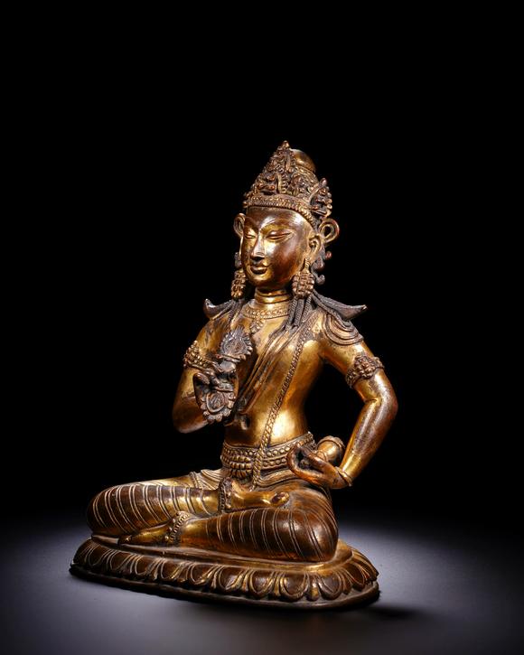 Cascade'sClear copper and gilt vajrasattva. | 清 銅鎏金金剛薩埵