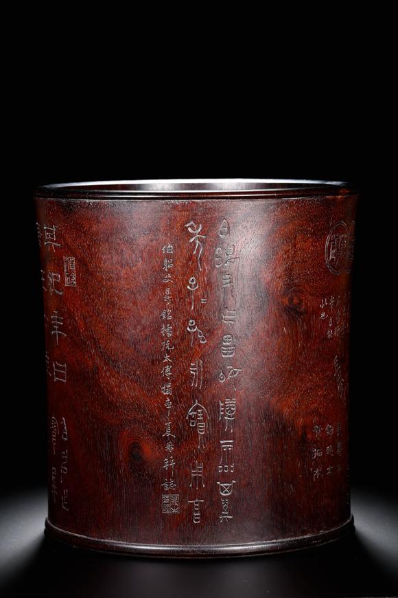 Cascade'sPencil holder for carving poems on Qing rosewood | 清 紫檀刻詩文筆筒