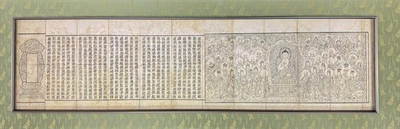 京都祇園會拍賣西夏 木板印刷經(jīng)文 紙本框裝 本物保證