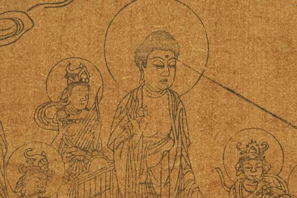 京都祇園會(huì)拍賣明代 阿彌陀佛接引圖 西方凈土變相·十樂版畫  第三樂：蓮華初開樂 第五樂：快樂無退樂 紙本木版版畫 裝裱背布面 日本框裝 紙箱附