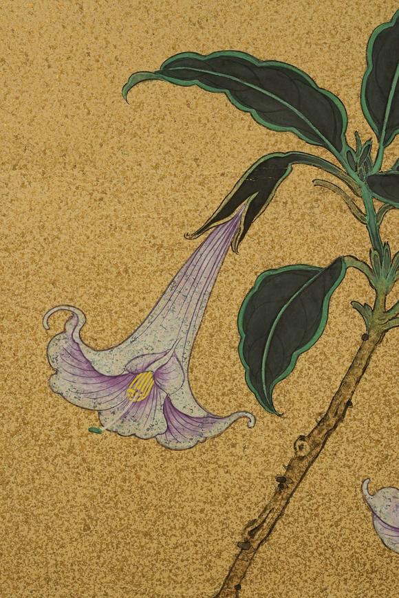 京都祇園會(huì)拍賣(mài)張大千 曼陀羅花 資料附 紙本框裝