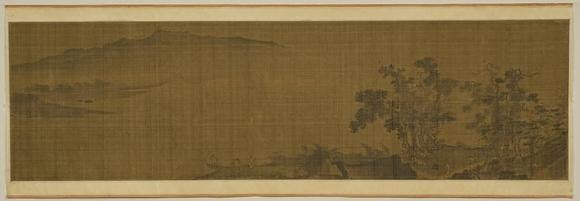 京都祇園會(huì)拍賣馬遠(yuǎn) 野川待渡卷 絹本鏡心 昭和十四年五月東京美術(shù)俱樂部井口家所藏品入札著錄附
