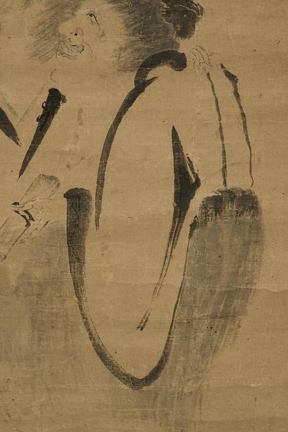 京都祇園會(huì)拍賣一山一寧 石梁贊寒心拾得 日本古裂裝裱 箱書附 紙本掛軸 雙箱