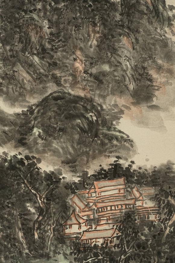 京都祇園會拍賣黃賓虹 山水圖 紙本鏡心